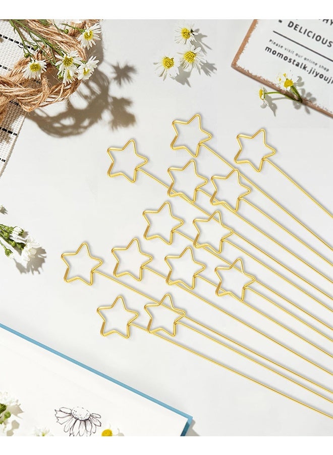 30 قطعة من حوامل بطاقات الأسماء المزينة بالزهور، وأعواد صور ذهبية على شكل نجمة، وحوامل بطاقات معدنية على شكل قلب لتنسيقات الزهور في حفلات الزفاف وأعياد الميلاد - Image 4